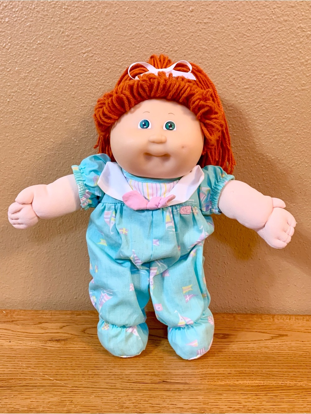 Vintage Cabbage Patch Kids Toddler Doll HM3 Girl W Red Hair In Sailboat Romper